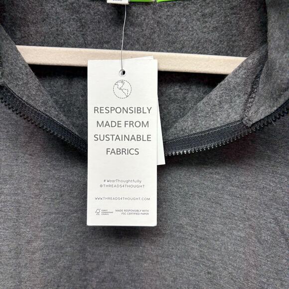 Threads 4 Thought, Gray 1/4 Zip, NWT, Men’s Size M, Feather Fleece - Picture 4 of 5